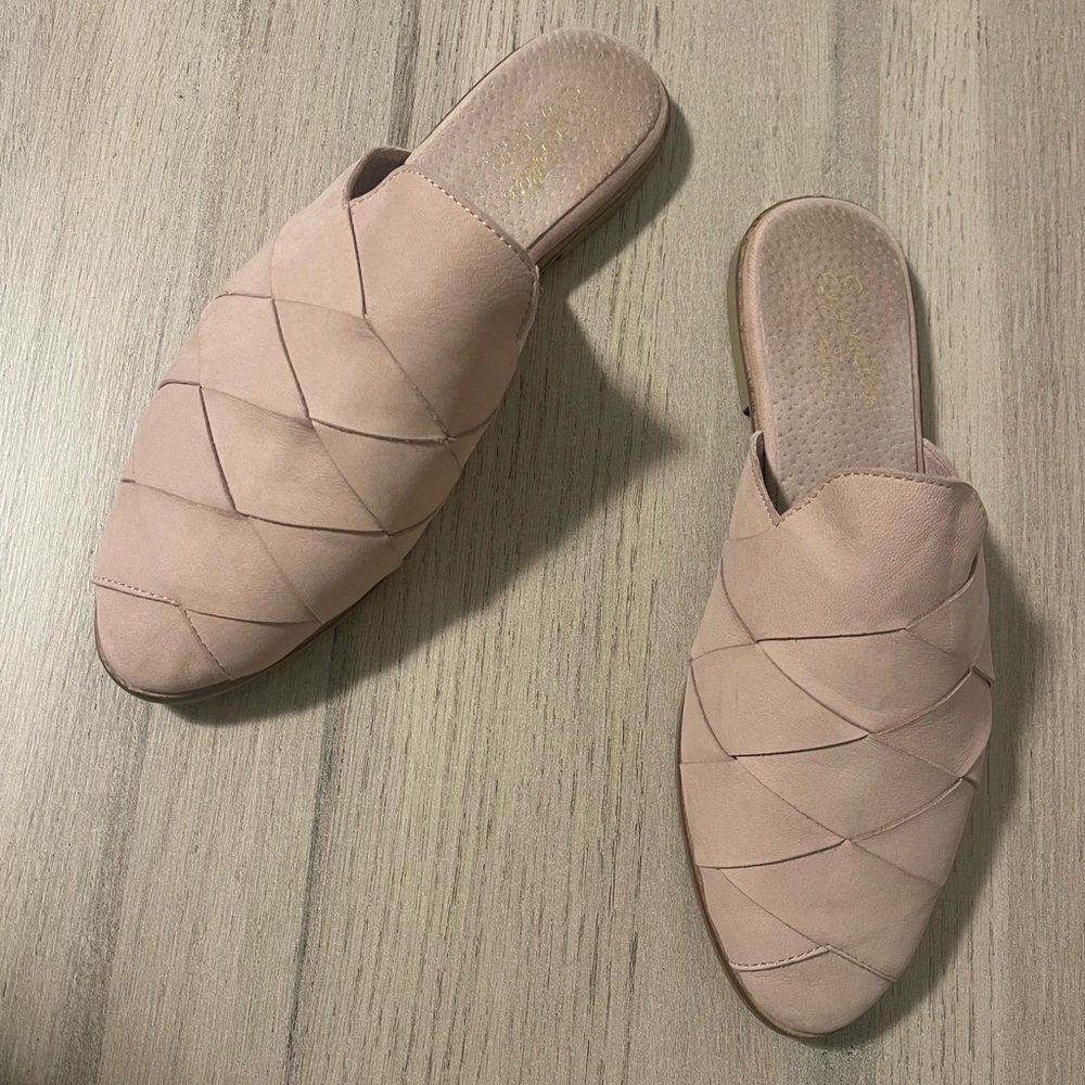 Seychelles | Light Pink Survival Mule Woven Leather Size 9 - Picture 2 of 7